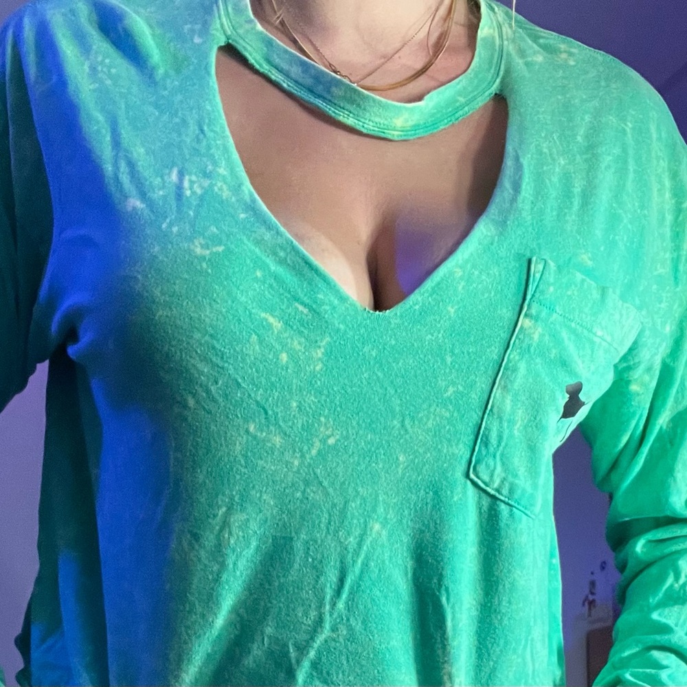 Victoria’s Secret pink green crop top